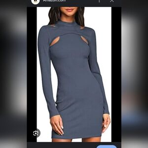 EGO Grey Two Piece Convertible Mini Dress - Size 4